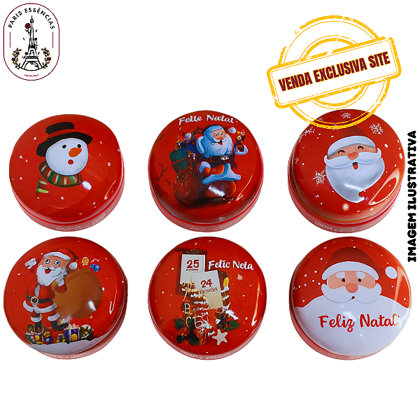 Kit Lata Bojuda Metal 300ml para Velas Natalina - 06 Unidades