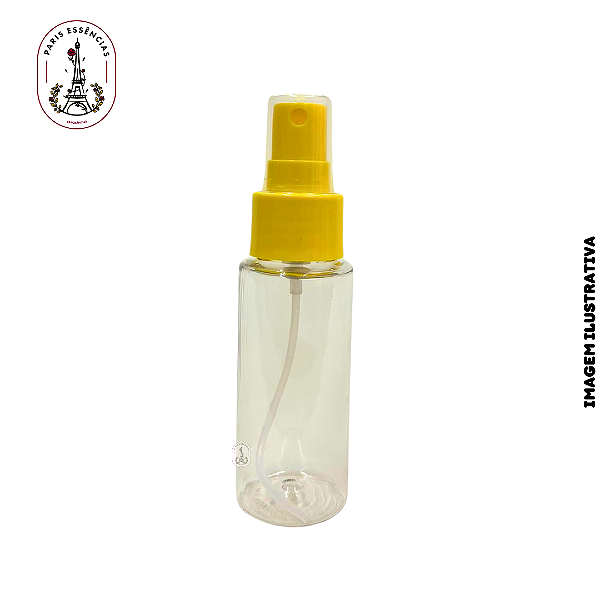 Frasco Pet Cilíndrico 60ml c/Válvula Spray Amarela - (un)