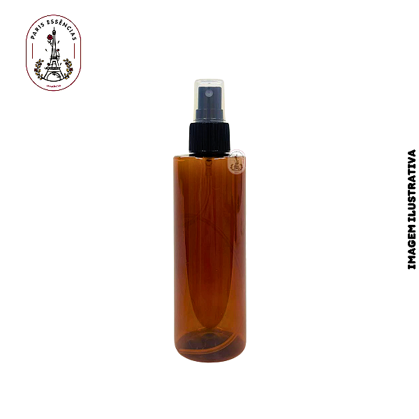 Frasco Pet Âmbar Cil Reto Fino 200ml Spray Preto - (un)