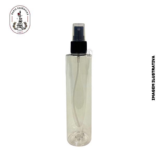Frasco Pet 200ml Cristal c/ Spray Preta - (un)