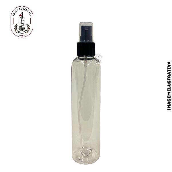 Frasco Pet 200ml Ombro Curvo c/ Spray Preta - (un)