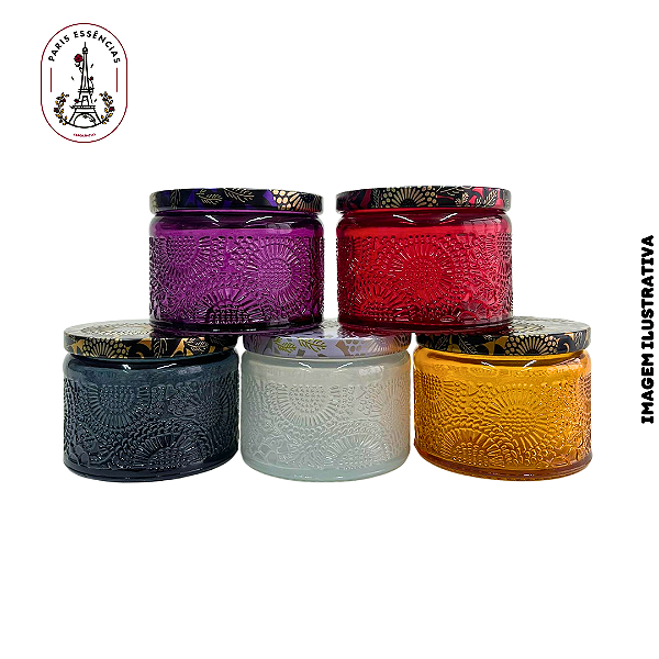 Pote de Vidro Mandala 125ml c/ Tampa Metal - (un)