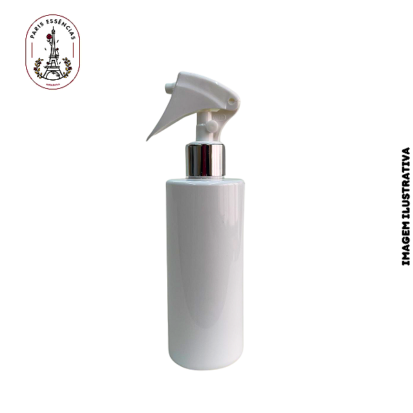 Frasco Pet 260ml Branco c/ Gatilho Luxo Prata - (un)