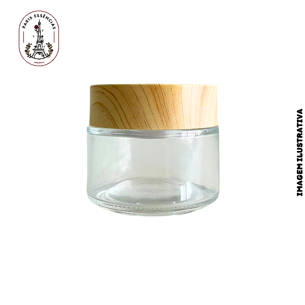 Pote de Vidro c/ Tampa Bambu 100ml - (un)