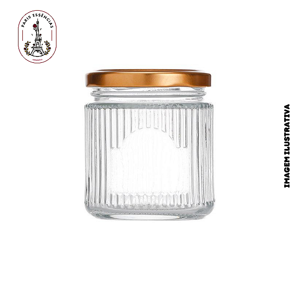Pote de Vidro 250ml c/ Tampa Metal Cobre - (un)