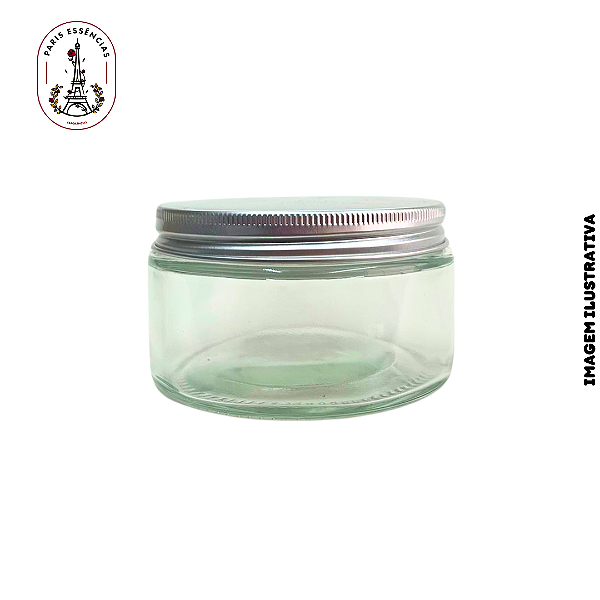Pote de Vidro 150ml c/ Tampa Alumínio Prata - (un)