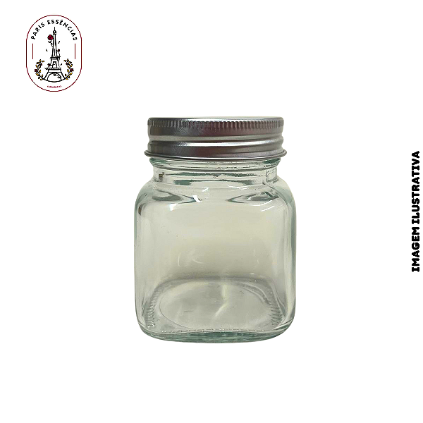 Pote de Vidro 100ml c/ Tampa Alumínio Prata - (un)