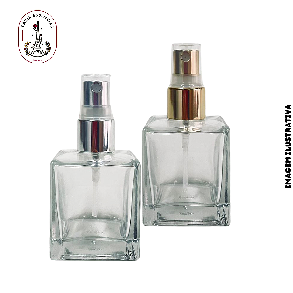 Vidro Cubo 50ml c/ Spray Luxo - (un)