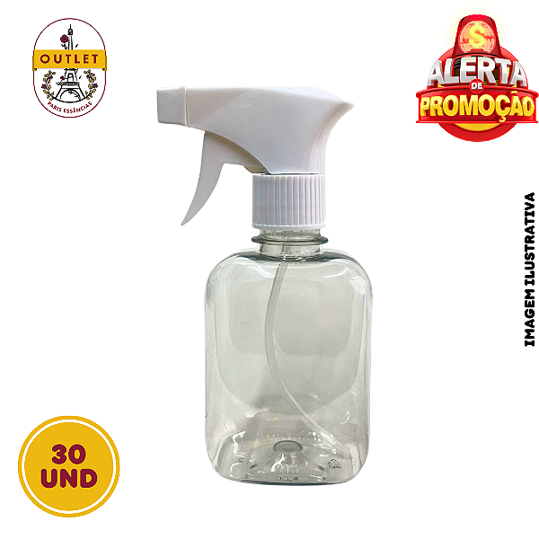 Frasco Pet 250ml c/ Gatilho Branco - 30UND