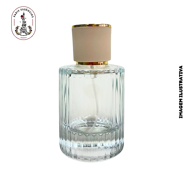 Porta Perfume Luxo 60ml c/ Tampa Branca/Dourada - (un)