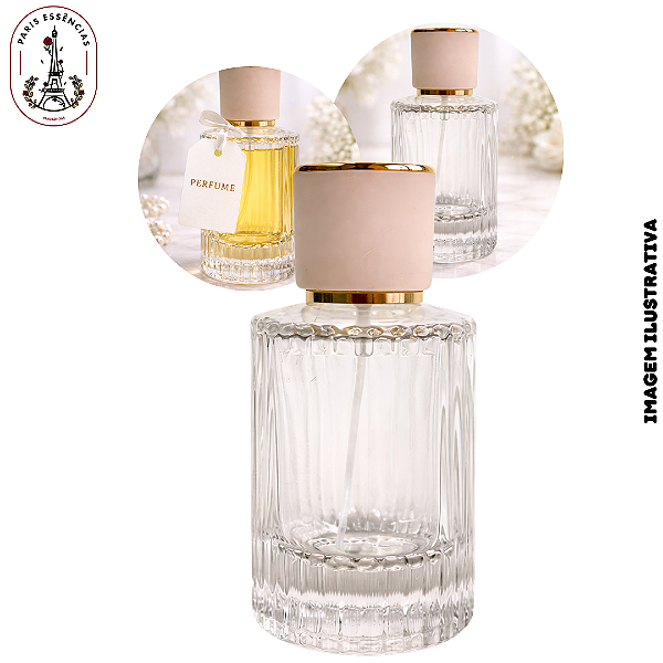 Porta Perfume Luxo 50ml c/ Tampa Branca/Dourada - (un)