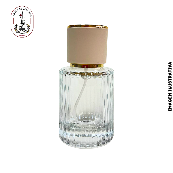 Porta Perfume Luxo 30ml c/ Tampa Branca/Dourada - (un)