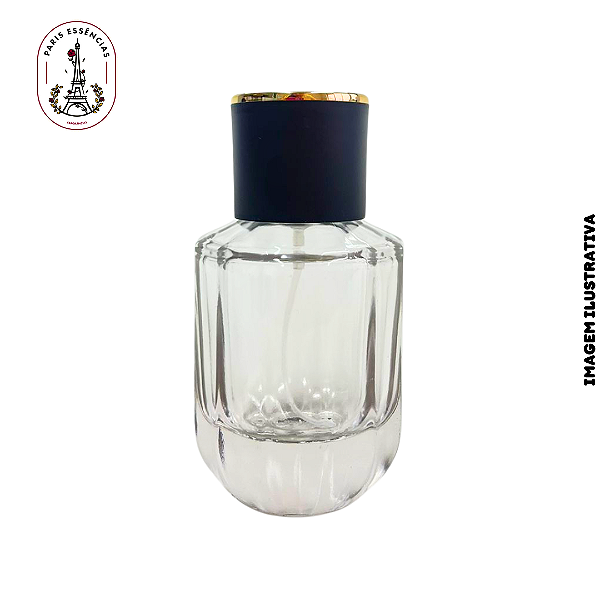 Porta Perfume 50ml c/ Detalhes Tampa Preta - (un)
