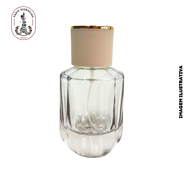 Porta Perfume 50ml c/ Detalhes Tampa Branca - (un)