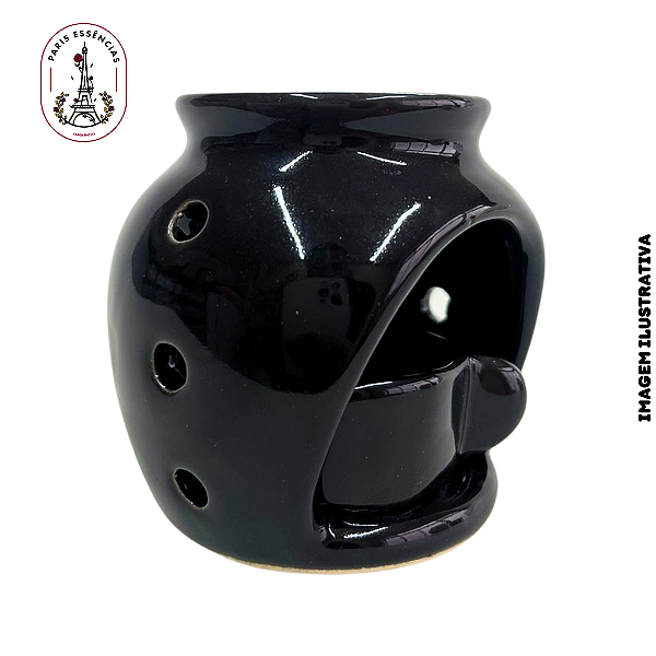 Difusor Aromático Bola c/ Suporte para Vela Preto - (un)