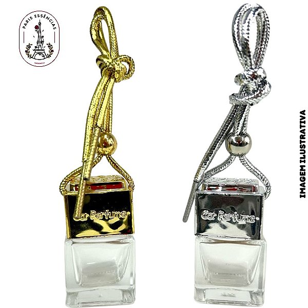 Frasco Vidro Quadrado C/TP Luxo 5ml P/ Aromatizador de Carro