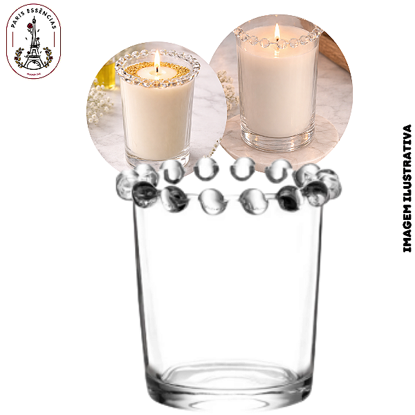 Porta Vela de Vidro Com Borda 120ml - (UN)
