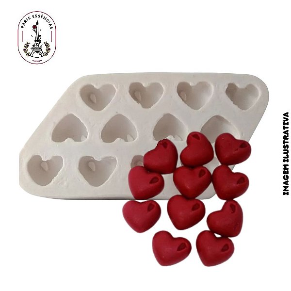 Molde Silicone Coração c/Gota - 12 cav (un)