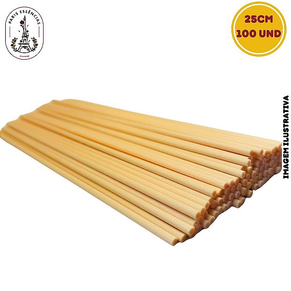 Vareta de Fibra 25cm Bege - 100 un