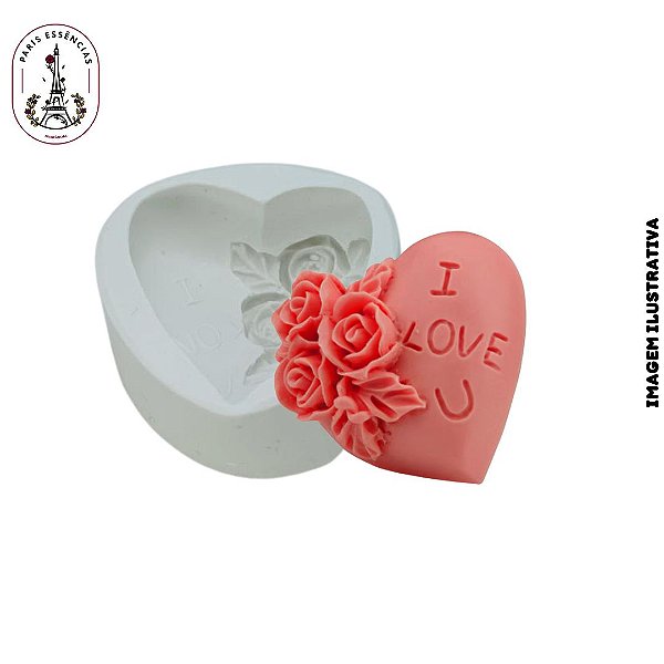 Molde Silicone Coração I Love You (Eu T e Amo) - un