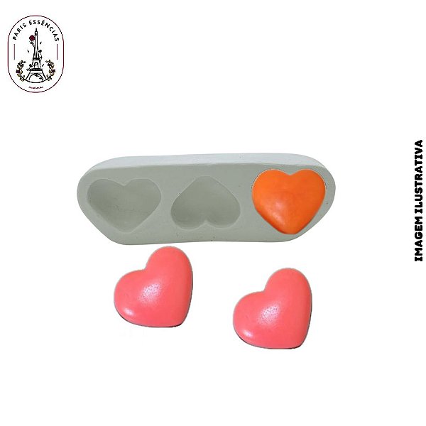 Molde Silicone Coração Médio 3 Cav - un