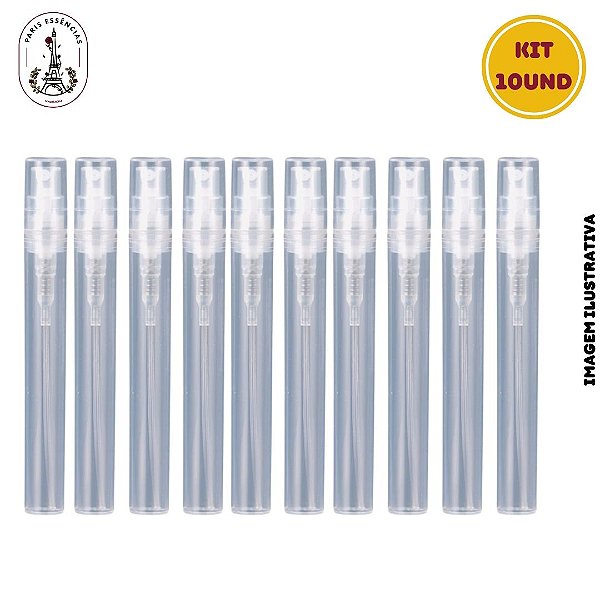 Kit com 10 Frascos Provador Transparente Spray – 5ml