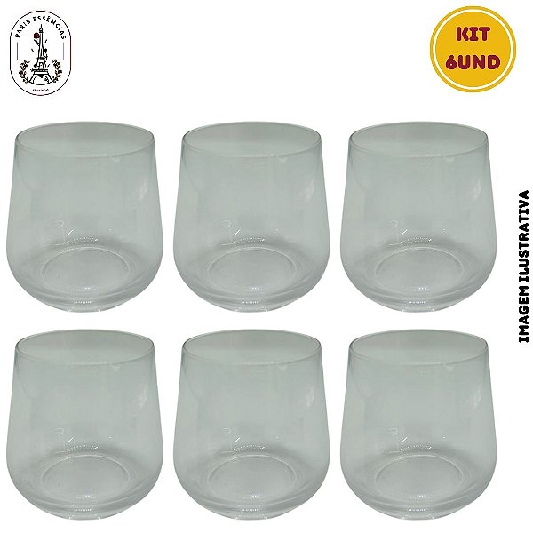 Kit 6 Copos de Vidro 185ml Cristal