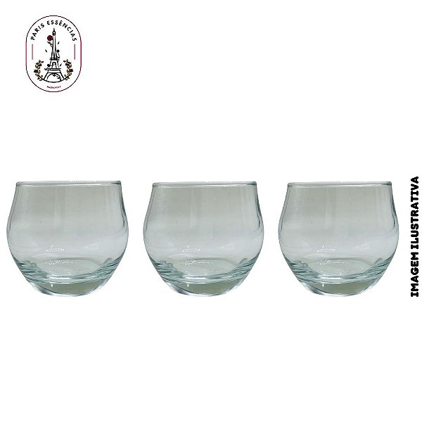 Kit C/ 3 Castiçal em Cristal Redondo 200ML