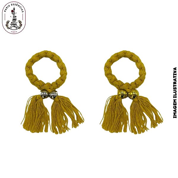 Enfeite Fio Algodão Trançado - Cor Mostarda