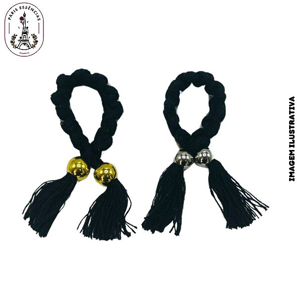 Enfeite Fio Algodão Trançado - Cor Preto