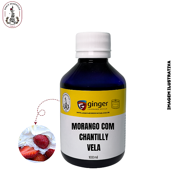 Essência para Vela Morango c/Chantilly Ginger - (100ml)
