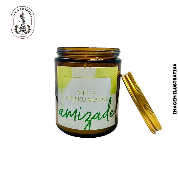 Pote Vidro Âmbar c/ Vela Perfumada