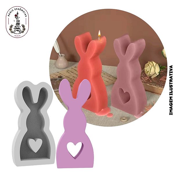 Molde Silicone Coelho c/coração Lembrancinha - un