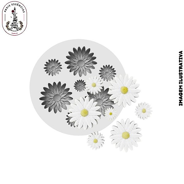 Molde De Silicone Mini Margarida- 7 Cavidade