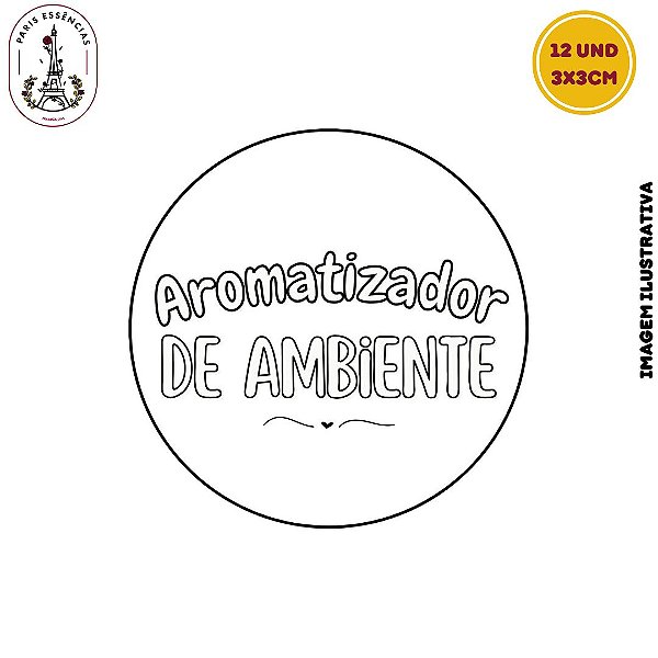 Etiqueta Aromatizador de Ambiente Vinil 3x3 Cartela c/12un