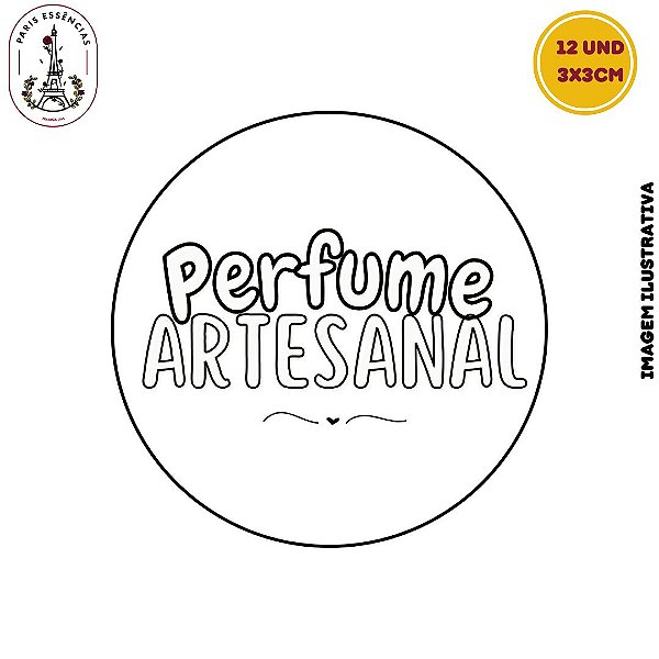 Etiqueta Perfume Artesanal Vinil 3x3 Cartela c/12un