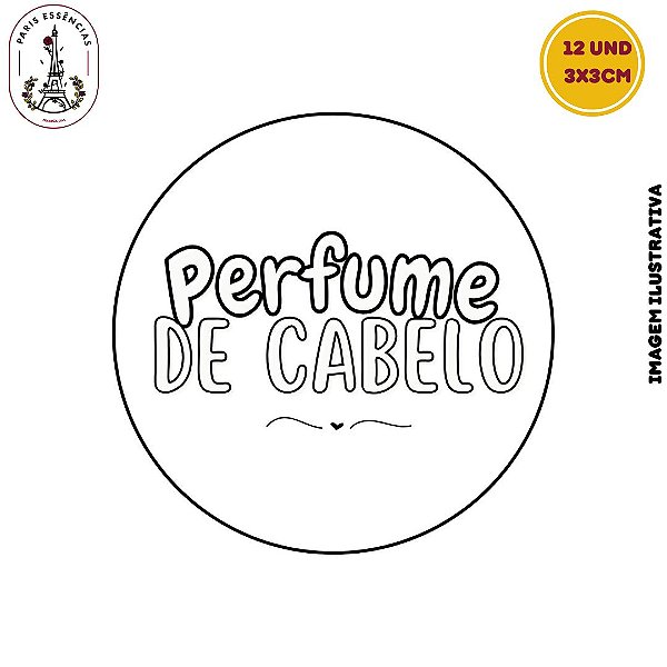 Etiqueta Perfume de Cabelo Vinil 3x3 Cartela c/12un