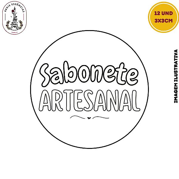 Etiqueta Sabonete Artesanal Vinil 3x3 Cartela c/12un