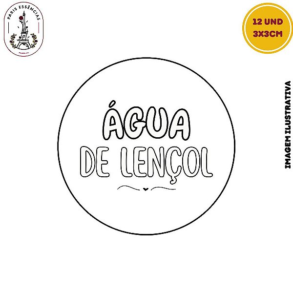 Etiqueta Água de Lençol Vinil 3x3 Cartela c/12un