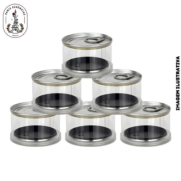 Latinha Plástico com Abridor Baixa Tipo Atum - Prata - 6 Unidades