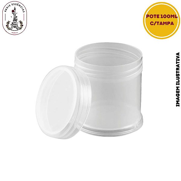 Pote Plástico 5 Unidades - 100ml Natural c/Tampa
