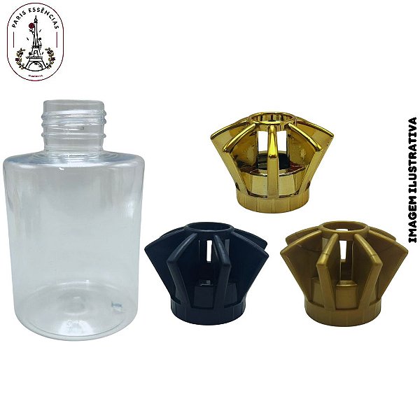 Kit Aromatizador - Frasco Pet 200ml c/Tampa Coroa e Vareta 23cm