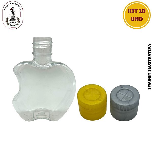 Kit 50 Unidade - Frasco Pet Maçã 50ml c/Tampa