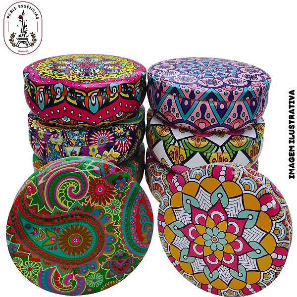 Caixa Lata de Metal Mandala 500ml - 12 Unidades