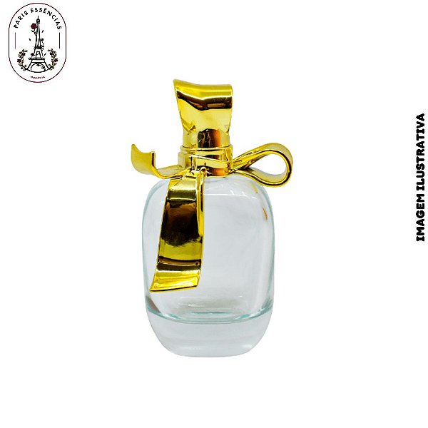 Porta Perfume 100ml - Tampa Laço Dourado