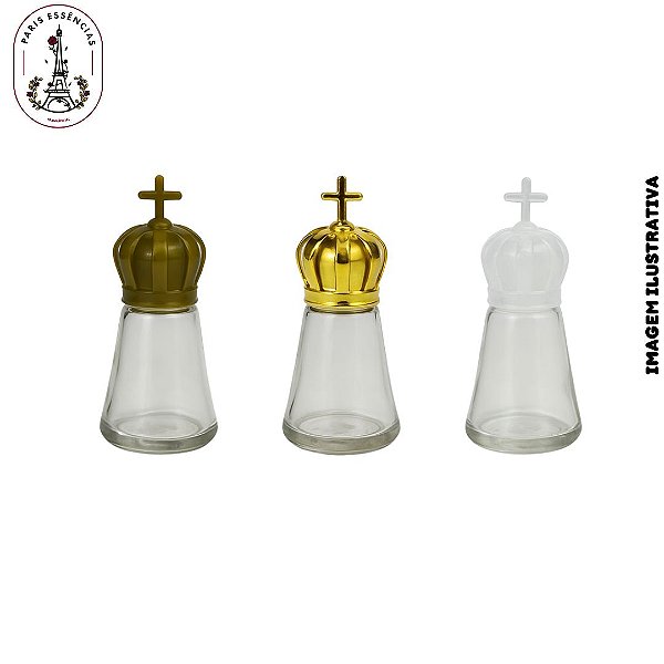 Kit 25 Vidros Cônicos 10ml c/ Tampa Mini Coroa – Lembrancinhas