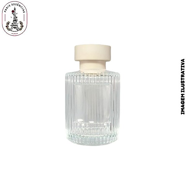 Vidro Aromatizador 150ml  c/Tampa Creme + Vareta de Fibra (6 unid)