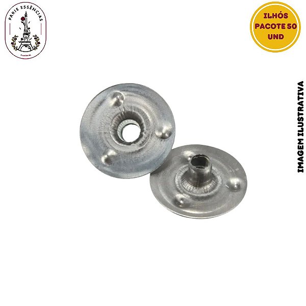 Ilhós para Pavio 4mm (Furo 3mm) – Pacote com 50 Unidades