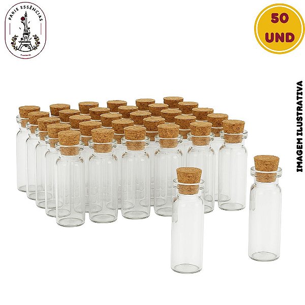 Vidro Penicilina Casquinha Fino 03ml c/Rolha - (50 UND)