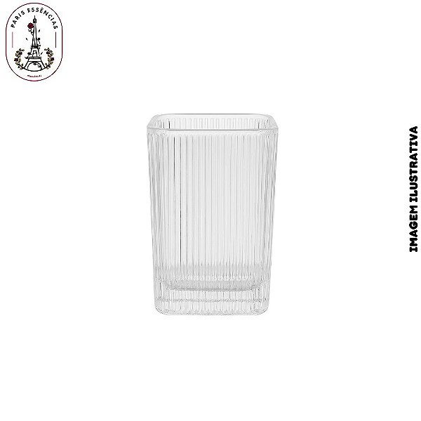 Copo em Vidro Quadrado Linhas - 200ml